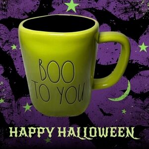 Rae Dunn Green/Black Halloween Mug "Boo To You" H5